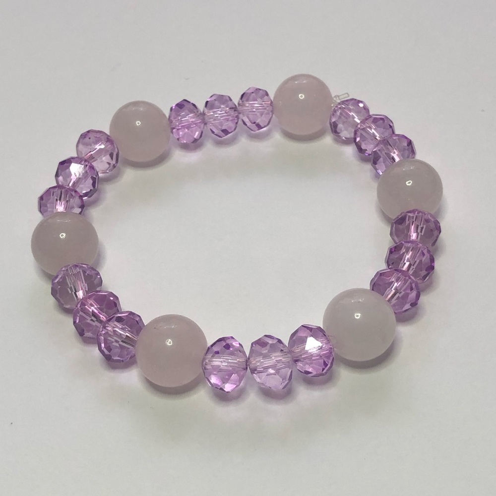 Rose Quartz with purple beads